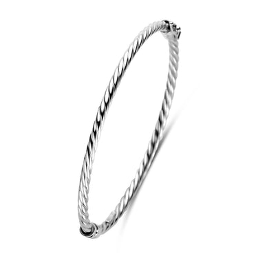 Gedraaide Bangle 3 mm Zilver