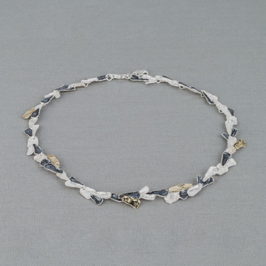Collier Drie Kleuren Krans Zilver