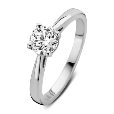 Solitaire verlovingsring van 18 karaat witgoud met 0.75 ct lab-grown diamant