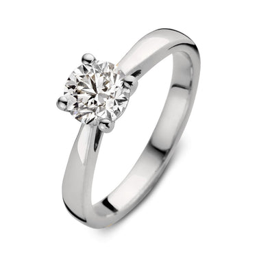 Solitaire verlovingsring van 18 karaat witgoud met 1.00 ct lab-grown diamant