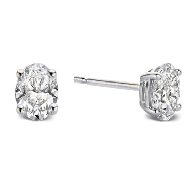 Witgouden oorstekers met ovaal geslepen lab-grown diamant