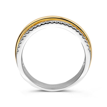 Cross-over Ring Diamant 0.27ct 14k Bicolor