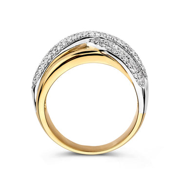 Cross-over Ring Diamanten 0.89ct 14k Bicolor