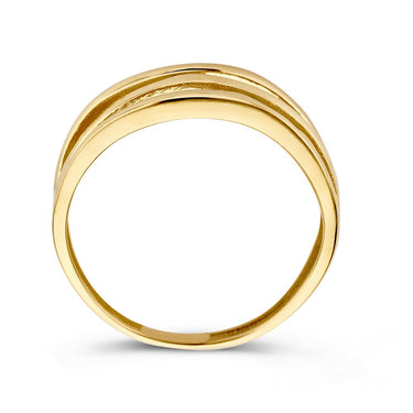 Cross-over Ring 14k Geelgoud