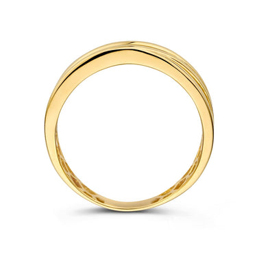Cross-over Ring 14k Geelgoud