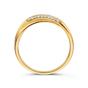 Cross-over Ring Diamanten 0.15ct Geelgoud