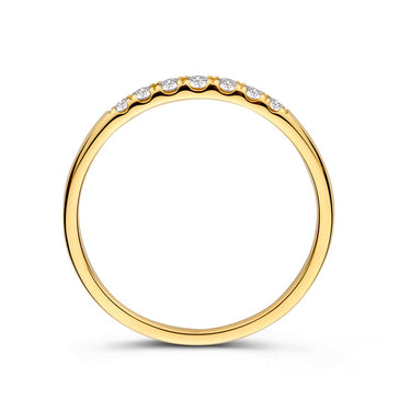Getrapte Diamant Ring 0.16ct 14k Geelgoud