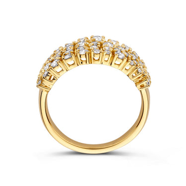 Cluster Ring Diamant 0.92ct Geelgoud