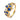 Bubbel Ring Saffier & Diamant 0.29ct 14k Geelgoud