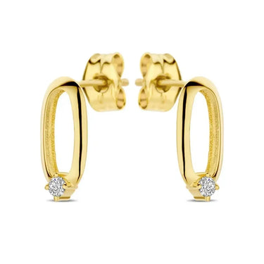 Oorbellen 14K Goud met Diamant - Swing Jewels