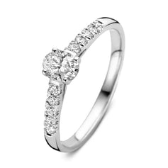 Rosy Barker Verlovingsringen, witgoud, geelgoud met diamant