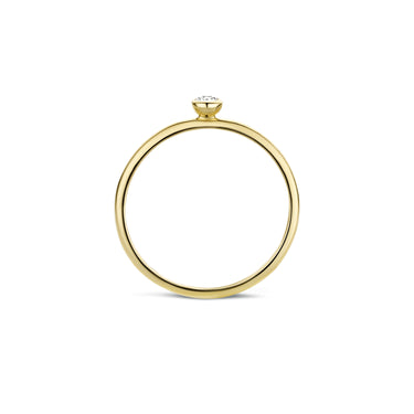 Zirkonia Bezel Ring 14k Geelgoud