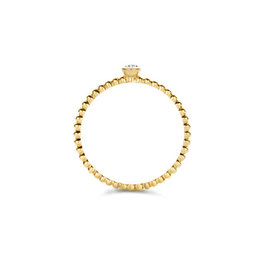 Bolletjes Ring met Zirkonia 14k Geelgoud