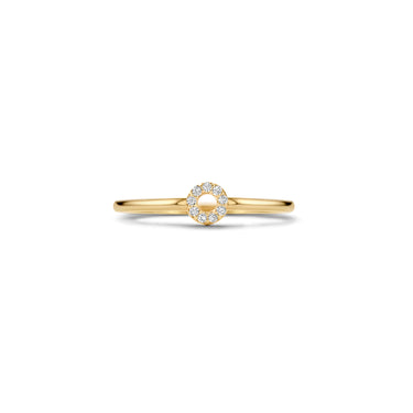 Ring met Cirkelvormige Zirkonia's 14k Geelgoud
