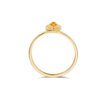 Parelmoer Ring met Citrien 14k Geelgoud