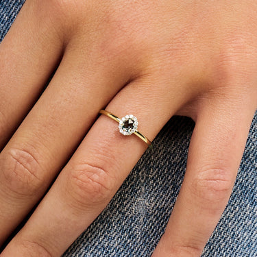 Ring Swiss Blue Topaas met Zirkonia 14k Geelgoud