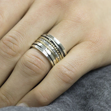 Ring zilver + Goldfilled Speels
