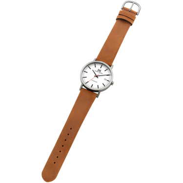 Unisexhorloge Titanium en Cognac Leer