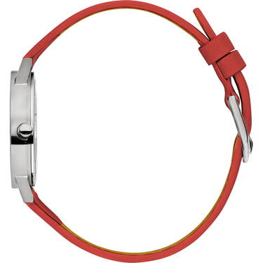 Dameshorloge Titanium en Rood Leer