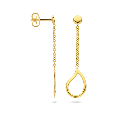 Open Druppel Oorhangers 40 mm 14k Geelgoud - beeld 3