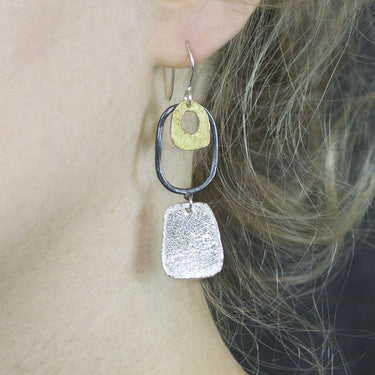 Oorhangers - 3 Kleuren Zilverzilver oxy / wit zilver verguld