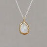 Collier Druppel Maansteen Zilver Verguld