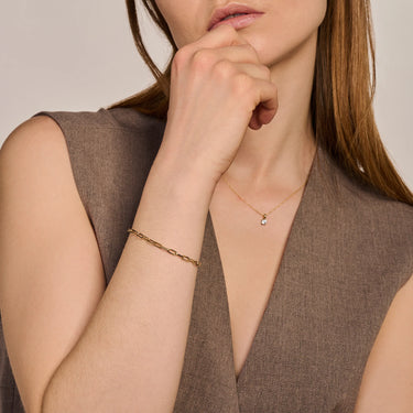 14k Geelgouden Armband - Paperclip Schakel