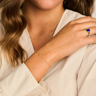 14k Geelgouden Armband - Bolletjes Design