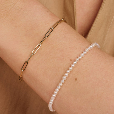 Parelarmband 4,2mm met 14k Geelgouden Sluiting