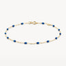 Ankerschakel Armband Blauwe Resin 14k Geelgoud