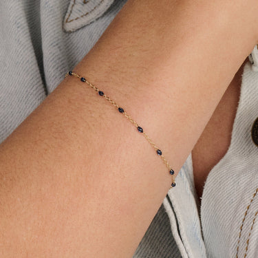 Ankerschakel Armband Blauwe Resin 14k Geelgoud