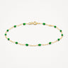 Ankerschakel Armband Groene Resin 14k Geelgoud