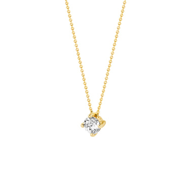 14k Geelgouden Ketting - Solitair