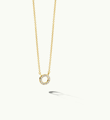 14k Geelgouden Ketting - Sprankelende Cirkel
