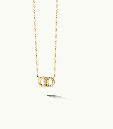 14k Geelgouden Ketting - Twee Cirkels