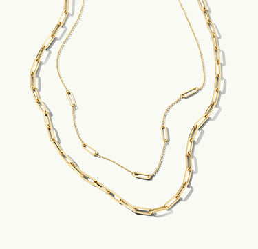 14k Geelgouden Ketting - Paperclip Schakel