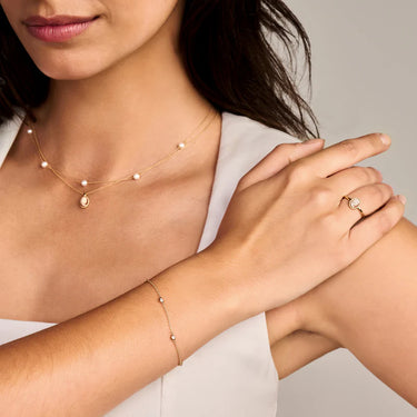 14k Geelgouden Armband - Stenen