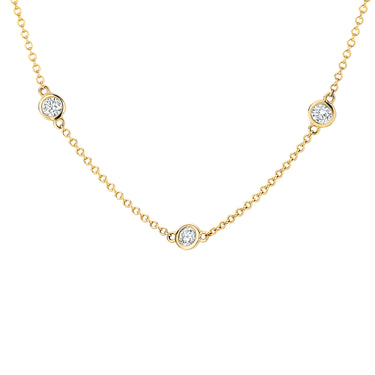 14k Geelgouden Ketting - Stenen Rondom