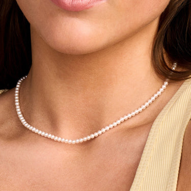 Parelcollier 3,6mm met 14k Geelgouden Sluiting