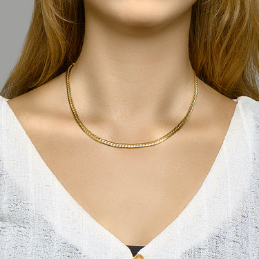 14 Goud op Zilver Vulling Ketting - Gourmet Schakels | 4,7 mm | 45 cm