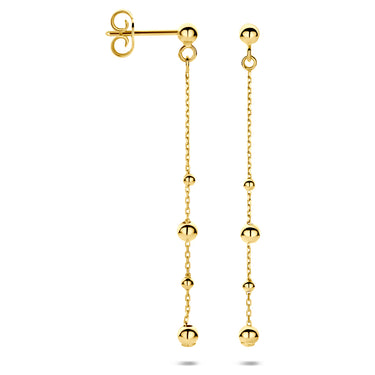 Bolletjes Oorhangers 47 mm 14k Geelgoud - beeld 3
