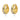 Bicolor Chunky Oorringen 25,5 mm Verguld Zilver