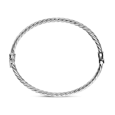 Gedraaide Bangle 3 mm Zilver - beeld 3