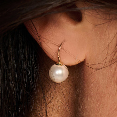 Parel Oorhangers 8mm 14k Geelgoud