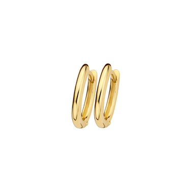 Ovale Oorringen 15.5mm 14k Geelgoud