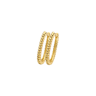 14k Geelgouden Oorringen - Draad Design - Ovaal 16 mm