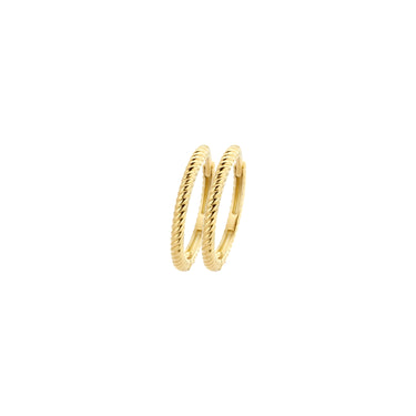14k Geelgouden Oorringen - Draad Design - 14 mm
