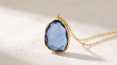 Collier met Blauwe Steen 14k Geelgoud van Swing Jewels