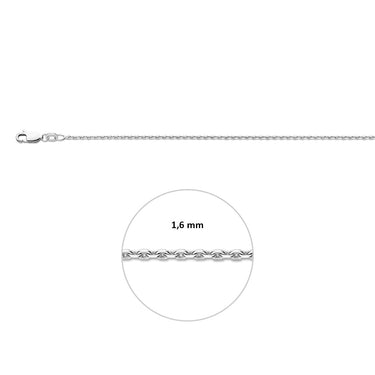 Noa geslepen ankerketting zilver sluiting