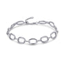 Ovale Schakelarmband Zirkonia Zilver (17+3 cm)